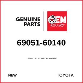 Toyota 69051-60140 Genuine 2007-2018 Land Cruiser Door Lock Cylinder And Key Rh