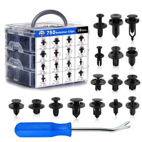 Und631bclips Unenda Car Push Retainer Clips 750pcs With 751pcs-blue Black Blue Clear