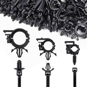 Pp007 Unigt 150pcs Push Mount Cable Zip Tie With Car Wire Loom Routing Clips Black