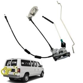 Unikpas 779712283369 Door Latch Assembly With Cable&rod Compatible For Ford E150 E250 E350 Rear Right