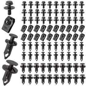 5609 Urmecch 90pcs Car Body Bolts And U-nut Clips M6 Engine Under Cover One Size 90pc
