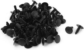 15010700 Uxcell 100 X 4.7mm Hole Plastic Rivets Fastener Push Clips Black For Car