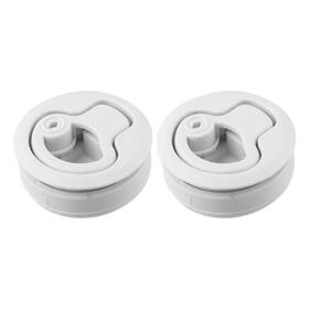 X Autohaux 746453069163 2pcs Round Flush Pull Slam Latch Hatch With Key Beige For Rv Marine Boat Deck