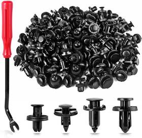 Xzfr-018 Xislet 121pcs Plastic Rivets Clips 7mm 8mm 9mm 10mm One Size Black