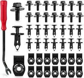 Xzfr005 Xislet 45pcs Universal Style Engine Under Cover Splash Shield One Size Black