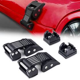 Zs-0104-flag Xprite Hood Latches Catch Aluminum Kit Buckle For Jeep Wrangler Jk Jl 2007-2023