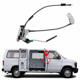 Yinlowa 708686962277 Door Latch Assembly With Cable Rod For Ford E150 E250 E350 Econoline Van Side Do