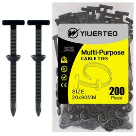 Yiuerteo 605195321222 200 Pcs Nylon Universal Cable Tie Buckle Clips Snap Fit And Black