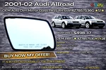 2001-02 Audi Allroad Oem Auto Dim Mirror Glass Pass Rh Side 4Z7857536G S1 28. Fixed Price $69.99.