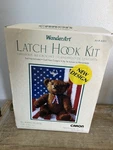 Wonderart Latch Hook Kit All American Bear #4301 Usa Flag Patriotic 20X27" New. Fixed Price $27.99.