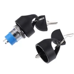 Autohaux 1 Set Ignition Starter Off Switch 0.26", Black Silver Tone Blue. Fixed Price $19.88.