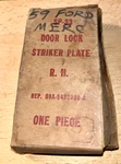 1959 Ford Mercury Door Lock Striker Plate R/h 50S # B9A-6422008-A "nors". Fixed Price $16.75.