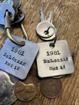 (2) 1981 Delorean Dmc 12 Aluminum Key Pair Of Chain Fobs. Fixed Price $29.95.