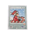 National Yarn Crafts Latch Hook KIT-XP85 Candy Cane Sled Usa Santa Bear New Nos. Fixed Price $13.42.