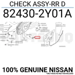 824302Y01A Genuine Nissan Check Assy-rr D 82430-2Y01A. Fixed Price $30.84.
