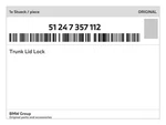 Genuine Bmw Trunk Lid Lock 51-24-7-357-112 New. Fixed Price $183.47.