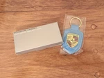 Genuine Porsche Crest Keyring Blue Leather. Fixed Price $27.56.
