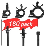 180PCS Wire Loom Clips For Car Push Mount Zip Ties Assorted Sizes Automotive Fue. Fixed Price $22.99.