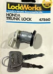 47860 Trunk & Keys, 81 Honda Civic, Lockworks, Wider Tab At Cylinder End. Fixed Price $49.99.