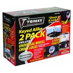 Trimax Universal Heavy Duty Pair Of Wheel Chock Locks 7" To 11" With Carrier Bag. Fixed Price $171.97.