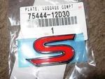 Oem Toyota 2014-2016 Corolla S Nameplate Emblem 75444-12D30. Fixed Price $29.99.