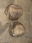 Pair Early Volkswagen Beetle Split Oval Headlight Bucket Stamping With Tubes. Fixed Price $75.00.
