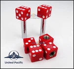 Set Red Dice Door Lock Knobs & Valve Stem Caps Hot Rod Classic Chevy Ford Mopar. Fixed Price $14.24.