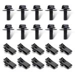 Ugshy 20 Pcs Automotive Body Bolt And U-nut Clamp Kit, Hood One Size, Black. Fixed Price $16.60.