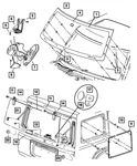 Genuine Mopar Lift-gate Glass Striker 55369021AA. Fixed Price $20.11.