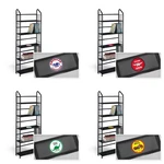 Metal Book Shelf Gas Themed Logo Black Finish Utility Stand Display Rack. Fixed Price $139.88.