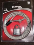 New Master 715DAT Braided Steel Cable With Laminated Padlock. Fixed Price $22.99.