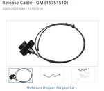 15751510 Hood Release Cable With Handle Oem Gm 2003-2022 Express Savana. Fixed Price $85.00.