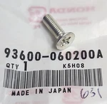 1 New Genuine Honda Factory Hardware Counter Sunk Screw Oem 93600-06020-0A Nos. Fixed Price $5.42.