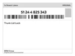 Genuine Bmw Trunk Lid Lock 51-24-4-825-343 New. Fixed Price $93.06.