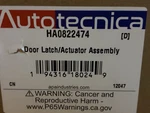 Autotecnica HA0822474 Door Lock/actuator Assembly. Fixed Price $34.99.