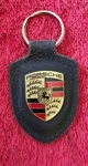 Genuine Porsche Design Official Oem Black Leather Shield Keyring Used Patina. Fixed Price $16.15.