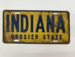 1950'S Booster Plate: Indiana Hooser State Auto License Ford Chevy Dodge. Fixed Price $59.99.