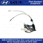 Oem 81420S1010 Rear Door Lock Latch Actuator For Hyundai Santa Fe 2019-2023. Fixed Price $71.25.