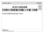 Genuine Bmw Bowd.cable,outside Door Hand 51-21-7-259-828 New. Fixed Price $27.97.