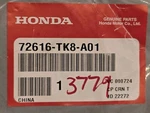 New Genuine Honda Cable Assy-, Fr- 72616TK8A01 / 72616-TK8-A01 Oem. Fixed Price $11.11.