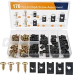 170PCS Car U-clip And Screw Assortment Kit 9 Different Sizes Automotive Nut. Fixed Price $17.84.