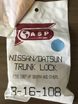 Asp B-16-108 Compatible Nissan/datsun Trunk Lock, Fits 1987-UP Sentra & Others. Fixed Price $29.99.