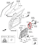 Genuine New Front Door Latch, Lh Retainer Suits Kia Sportage 2016-2018. Fixed Price $35.21.