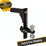 Trimax TRZ12PB Black Powder Coat 12" Drop Hitch W/ Locking Ball Mount. Fixed Price $259.17.