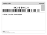 Genuine Bmw Carrier, Outside Door Handle 51-21-9-881-775 New. Fixed Price $133.79.