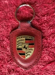 Genuine Porsche Design Official Oem Red Leather Shield Keyring Used. Fixed Price $17.36.