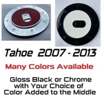 Custom Black Chrome Gas Door Cover 2007 - 2013 Chevy Tahoe Pick Middle Clr. Fixed Price $75.00.