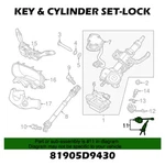 Genuine Lock Key & Cylinder Set 81905D9430 For Kia Sportage 2016. Fixed Price $100.00.