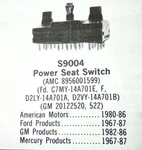 20122522 Gm, C7MY-14701E, D2LY-14A701A Ford Power Seat Switch 6-WAY 1967-1987. Fixed Price $249.99.